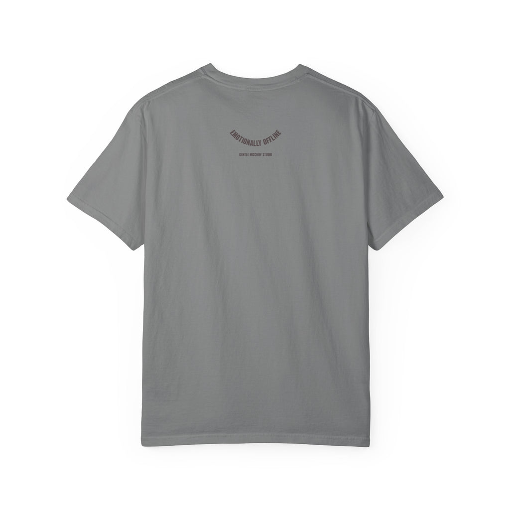 Hand-drawn Smiley Face Unisex Tee "EMOTIONALLY OFFLINE"