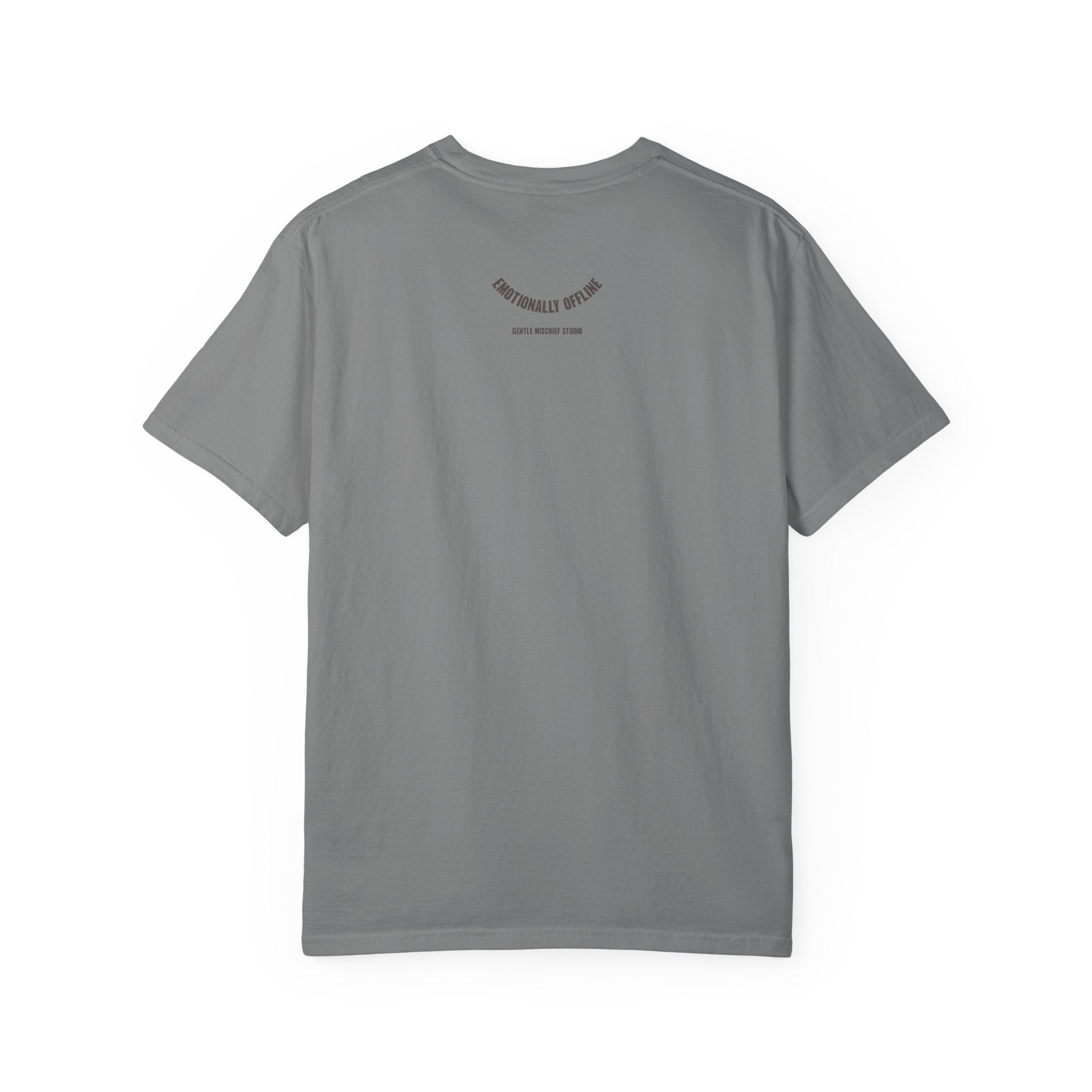 Hand-drawn Smiley Face Unisex Tee "EMOTIONALLY OFFLINE"