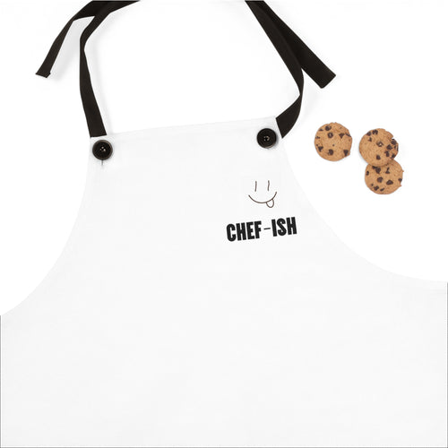 Hand-drawn Smiley Face "Chef-ish Apron" — Funny Chef Smiley Cooking Apron