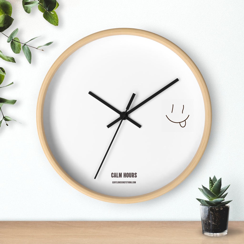 Hand-drawn Smiley Face Wall Clock — Calm Hours Modern Decorative Clock