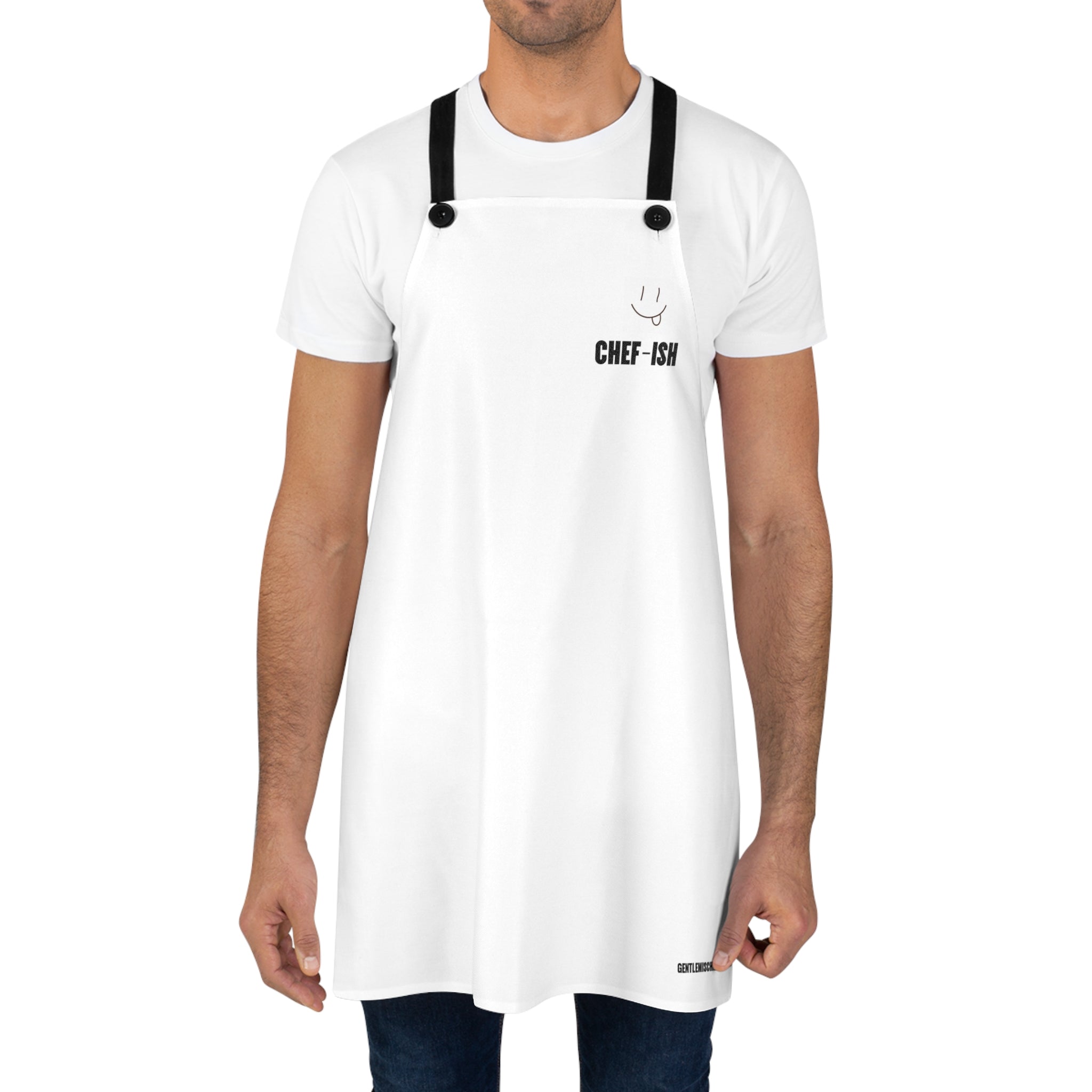 Hand-drawn Smiley Face "Chef-ish Apron" — Funny Chef Smiley Cooking Apron