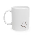 Hand-drawn Smiley Face Coffee Mug — "Sipping My Feelings" by Gentle Mischief Studio, Ceramic Mug (11oz)