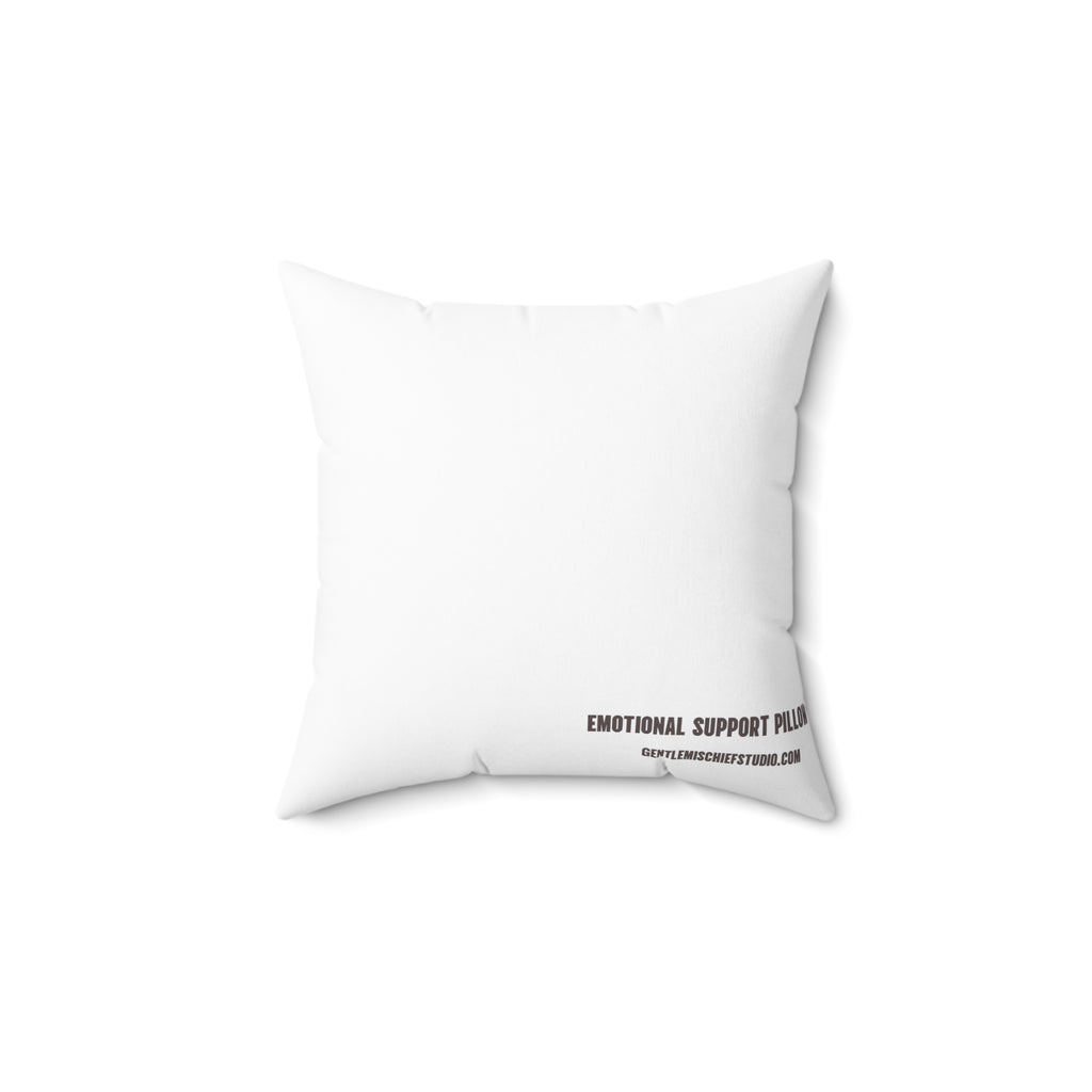 Emotional Support Pillow — Square Decorative Throw Pillow with Minimal Smile