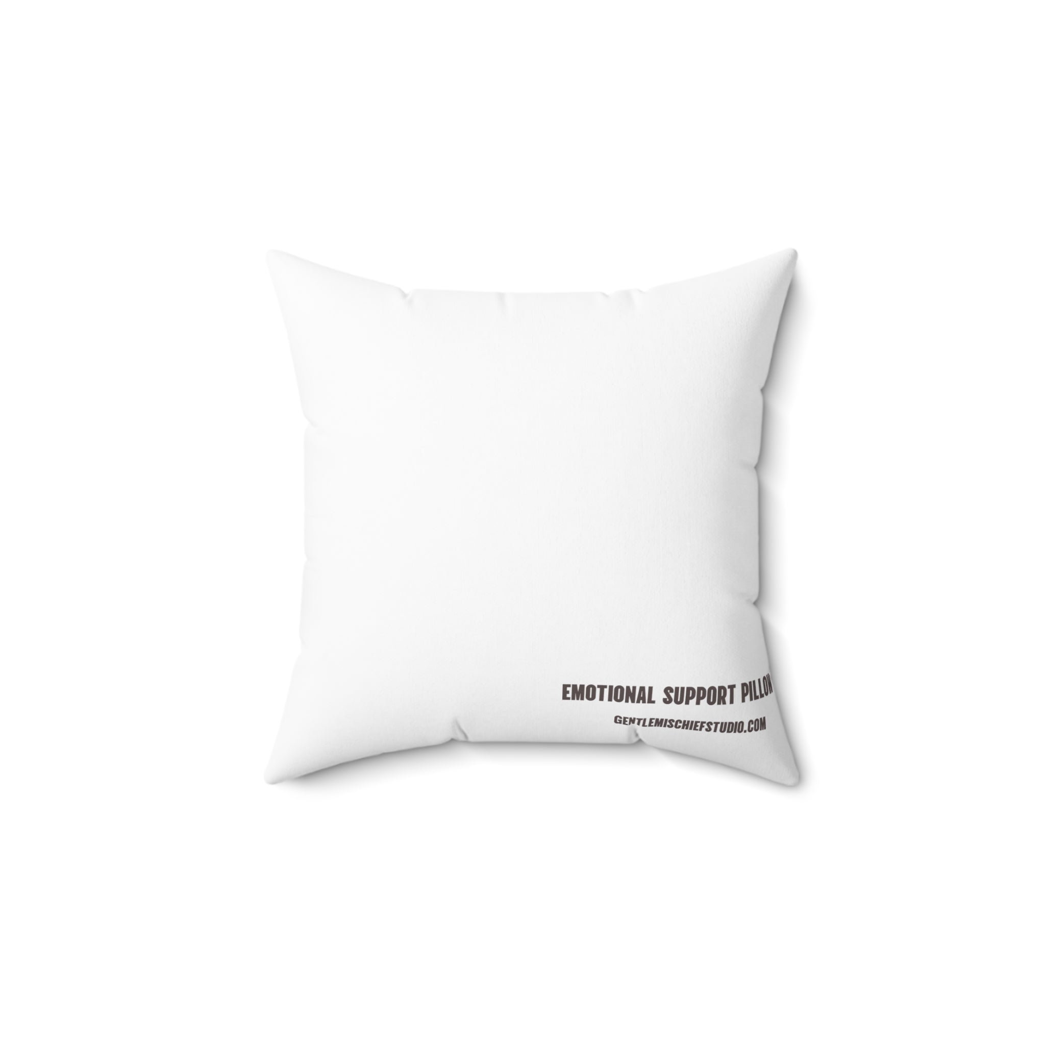 Emotional Support Pillow — Square Decorative Throw Pillow with Minimal Smile