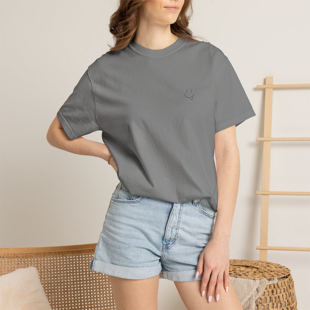 Hand-drawn Smiley Face Unisex Tee "EMOTIONALLY OFFLINE"
