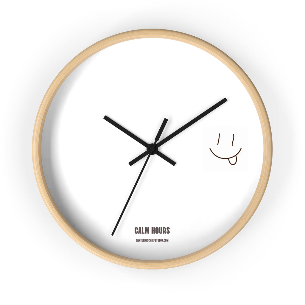 Hand-drawn Smiley Face Wall Clock — Calm Hours Modern Decorative Clock