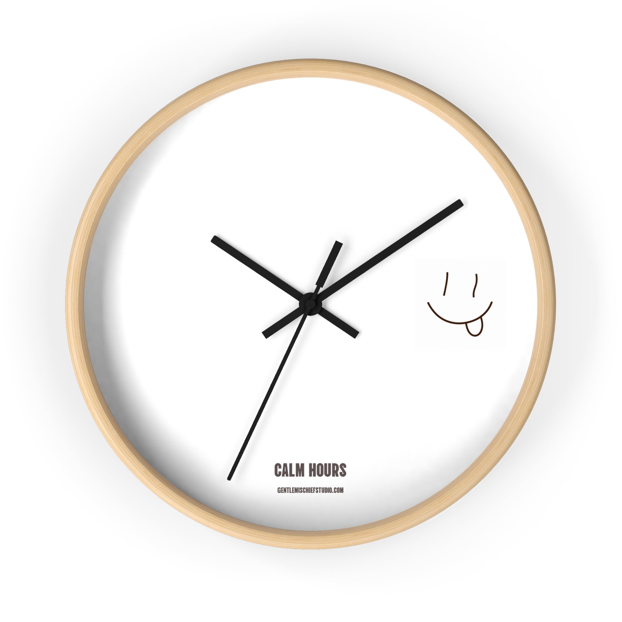 Hand-drawn Smiley Face Wall Clock — Calm Hours Modern Decorative Clock