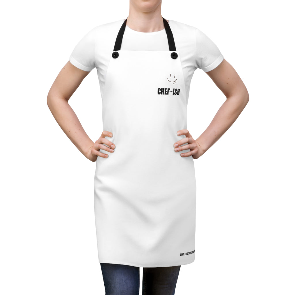 Hand-drawn Smiley Face "Chef-ish Apron" — Funny Chef Smiley Cooking Apron