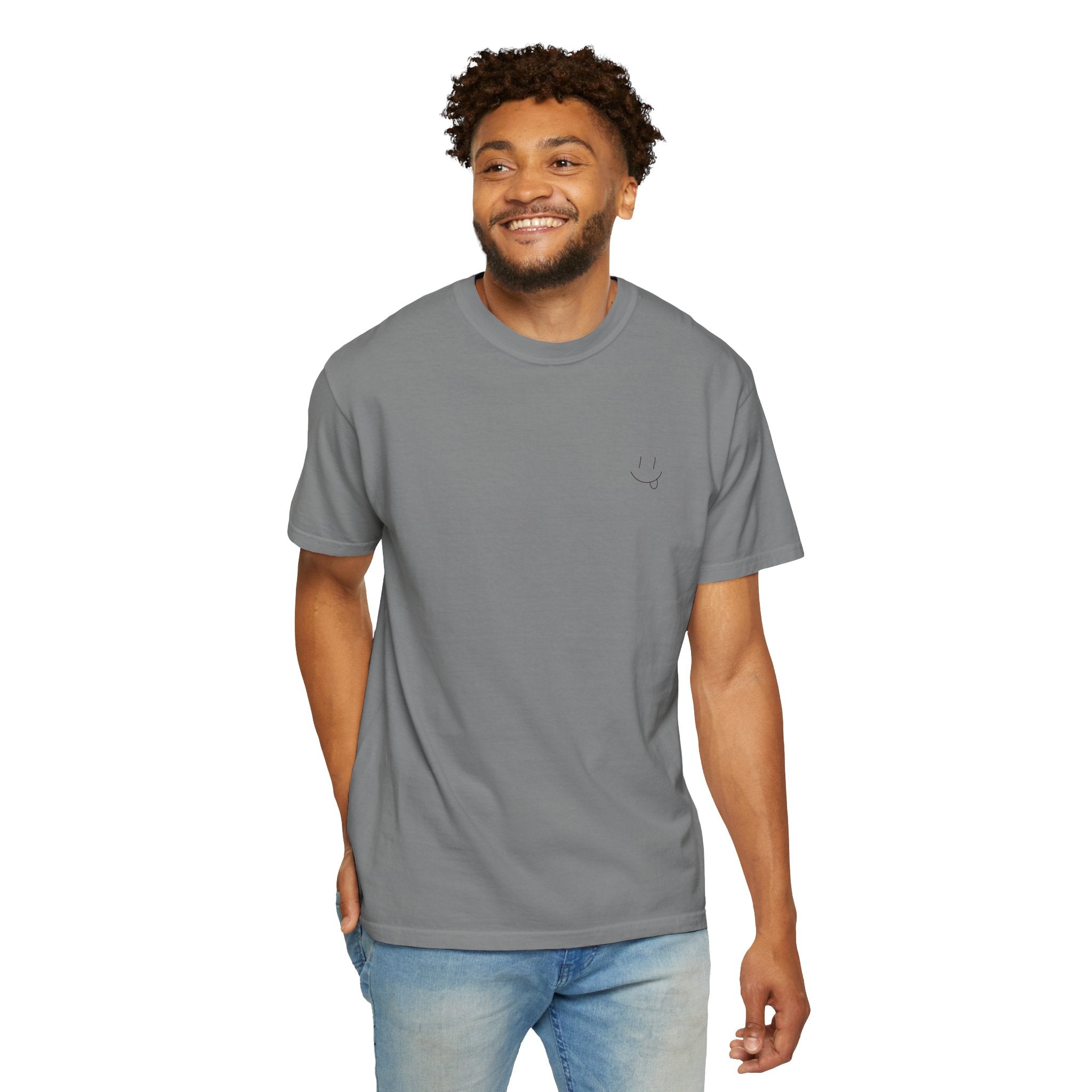 Hand-drawn Smiley Face Unisex Tee "EMOTIONALLY OFFLINE"
