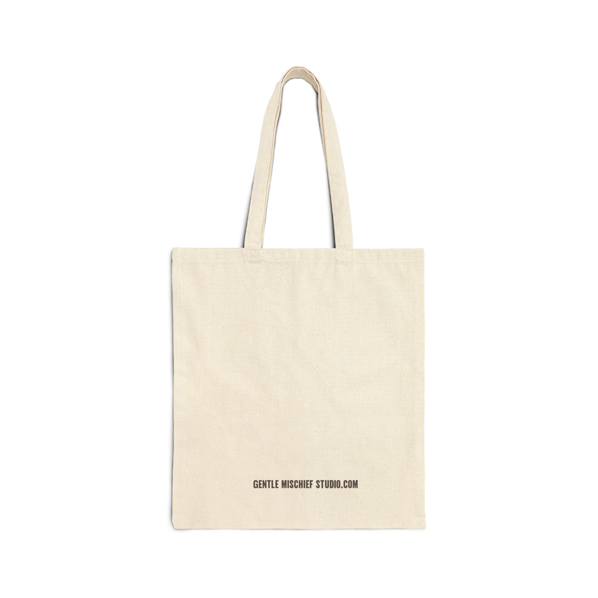 Hand-drawn Smiley Face Cotton Canvas Tote Bag by Gentle Mischief Studio