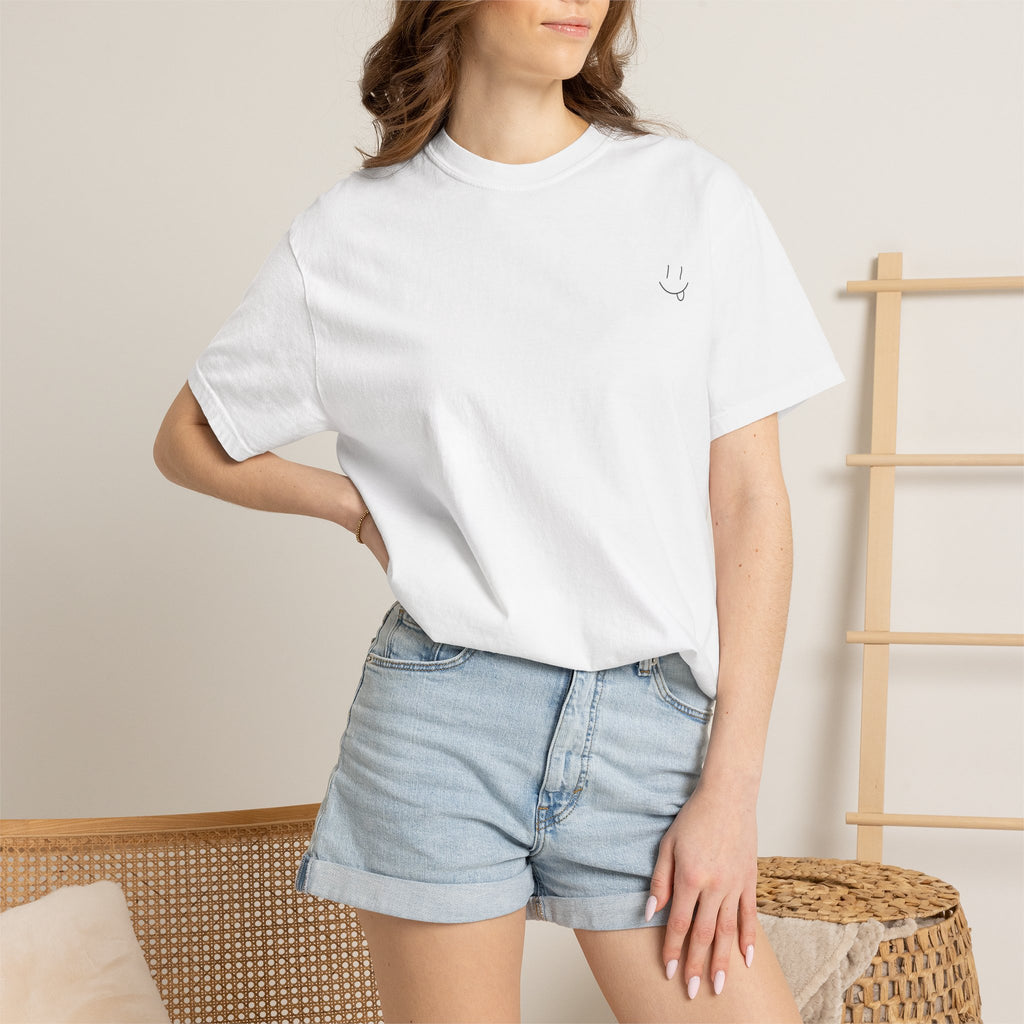 Hand-drawn Smiley Unisex Tee by Gentle Mischief Studio