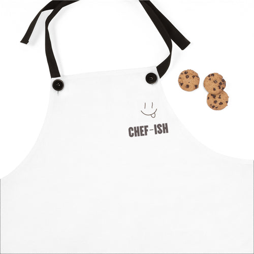 Hand-drawn Smiley Face "Chef-ish Apron" — Funny Chef Smiley Cooking Apron