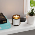 Hand-drawn Smiley Face Mood Lift Soy Candle — Amber Jar Scented Candle (Calming Aromas)